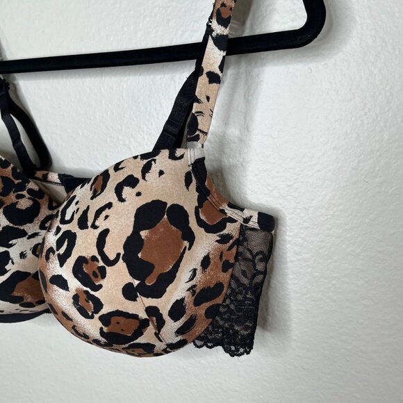 Cacique by Lane Bryant Womens Leopard Print Underwire balconette Bra 42DD - Picture 3 of 9